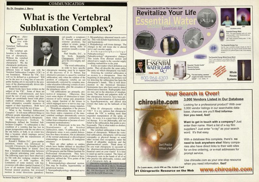 What is the Vertebral Subluxation Complex?