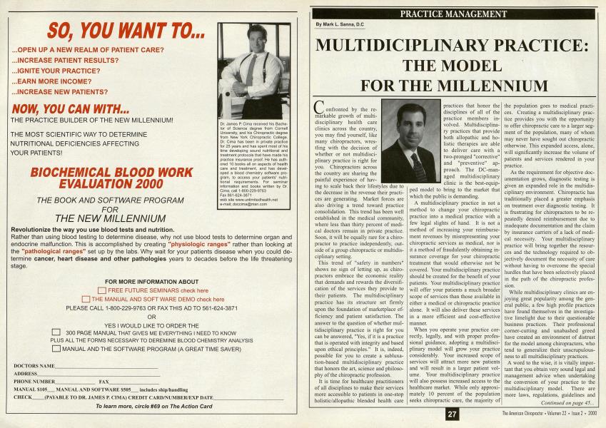 MULTIDICIPLINARY PRACTICE:THE MODEL FOR THE MILLENNIUM