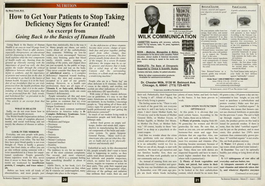 How to Get Your Patients to Stop Taking Deficiency Signs for Granted!
An excerpt from Going Back to the Basics of Human Health