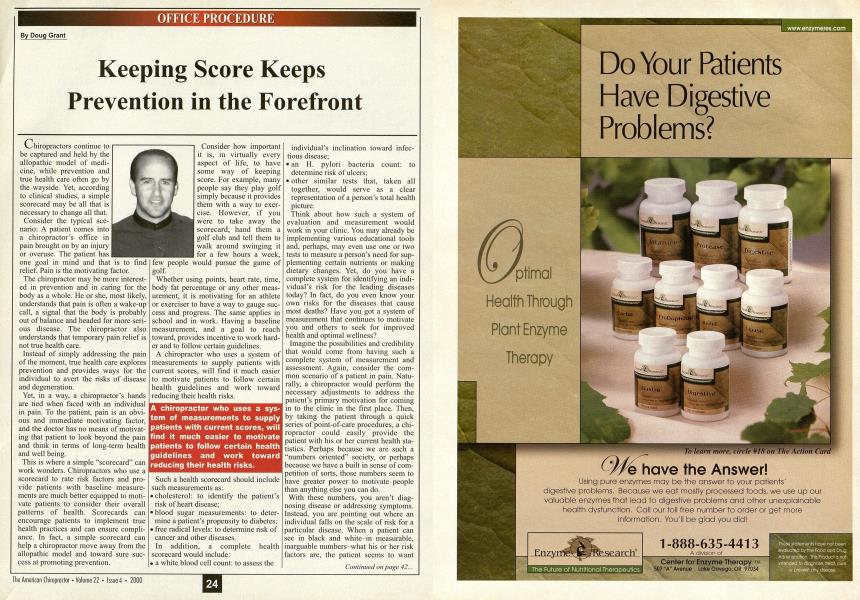 Keeping Score Keeps Prevention in the Forefront
