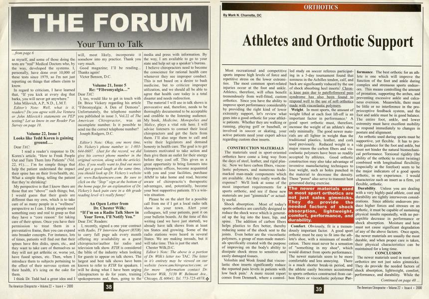 Athletes and Orthotic Support