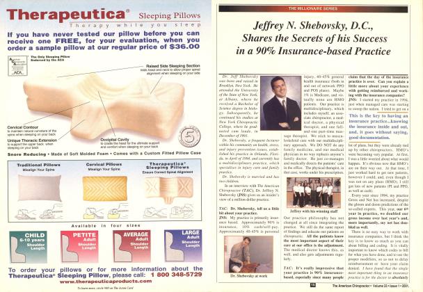 Jeffrey N. Shebovsky, D.C., Shares the Secrets of his Success in a 90% Insurance-based Practice