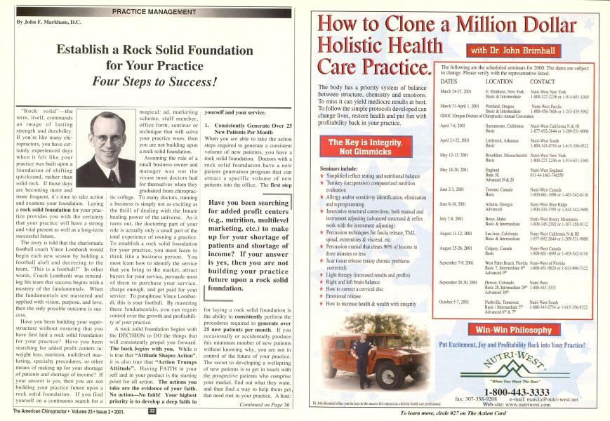 Establish a Rock Solid Foundation for Your Practice Four Steps to Success!