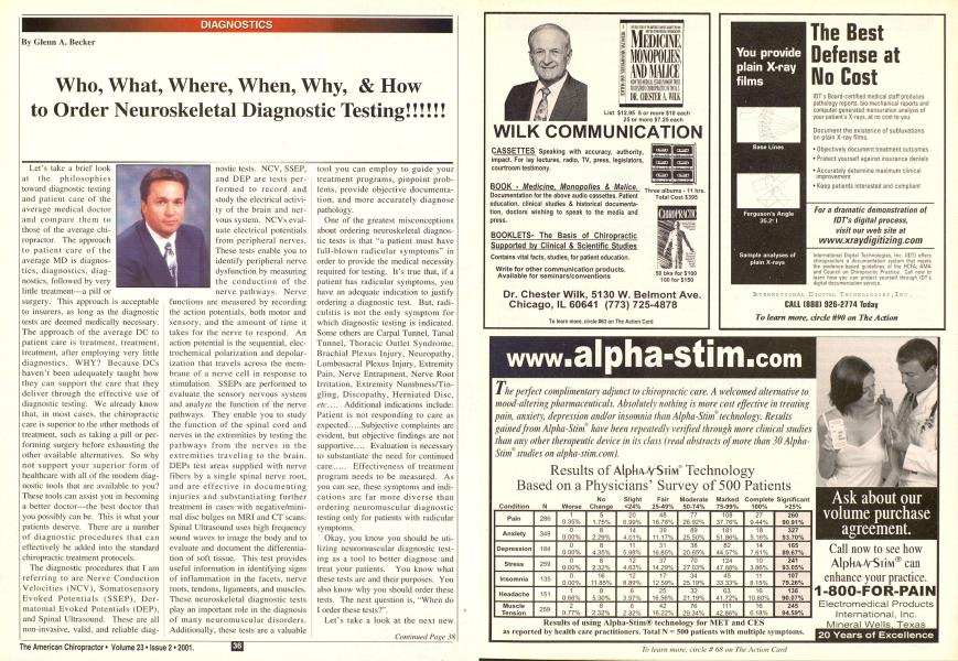 Who, What, Where, When, Why, & How to Order Neuroskeletal Diagnostic Testing!!!!!!