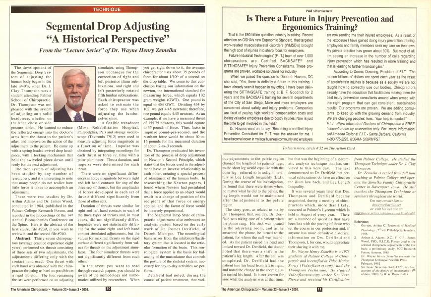 Segmental Drop Adjusting "A Historical Perspective"