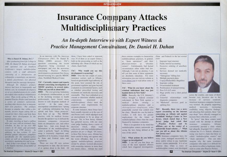 Insurance Company Attacks Multidisciplinary Practices