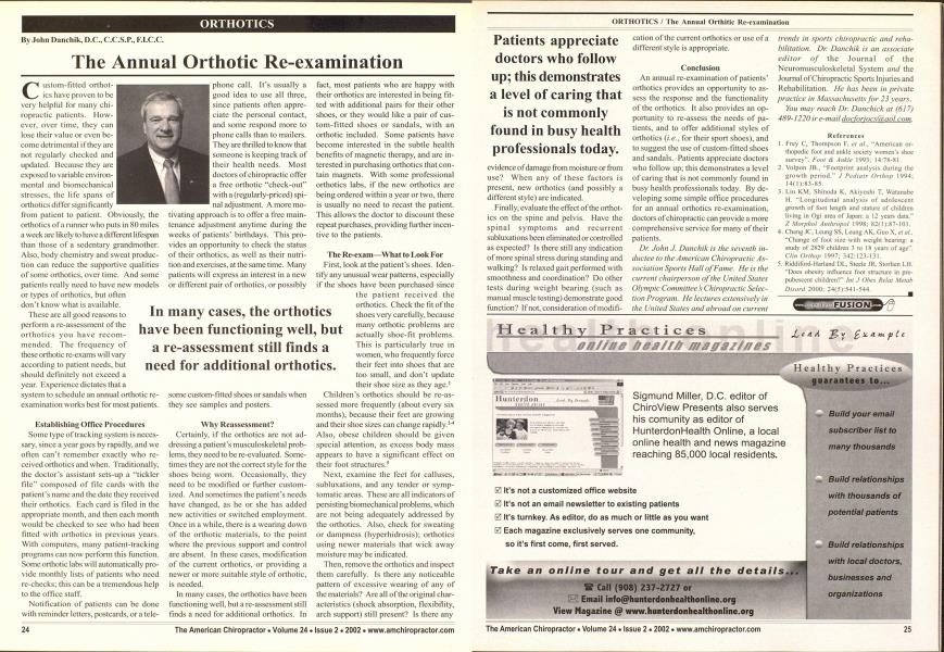 The Annual Orthotic Re-examination