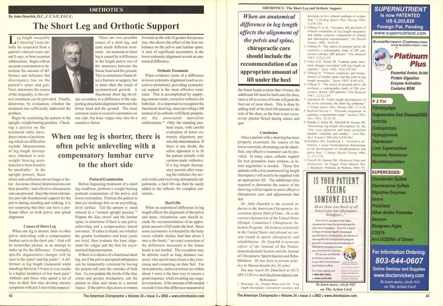 The Short Leg and Orthotic Support