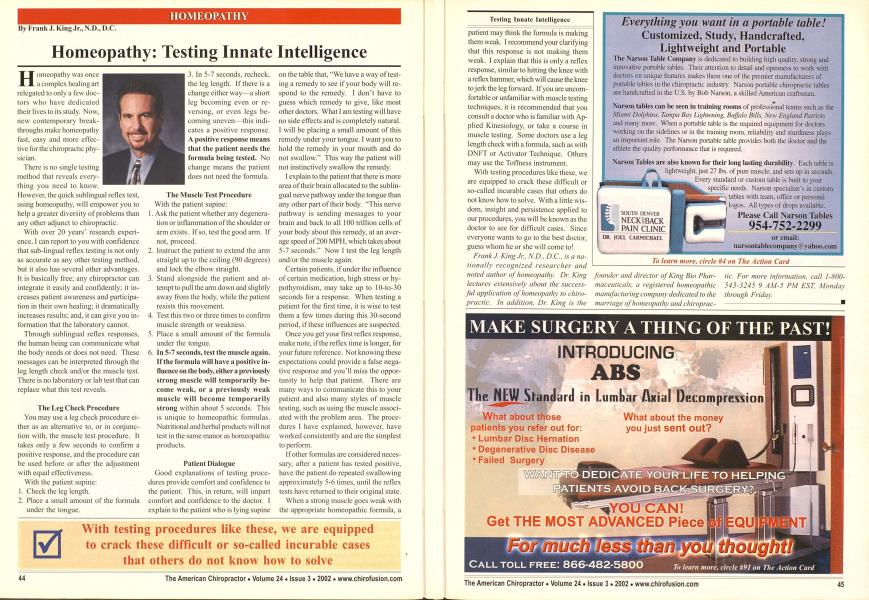 Homeopathy: Testing Innate Intelligence