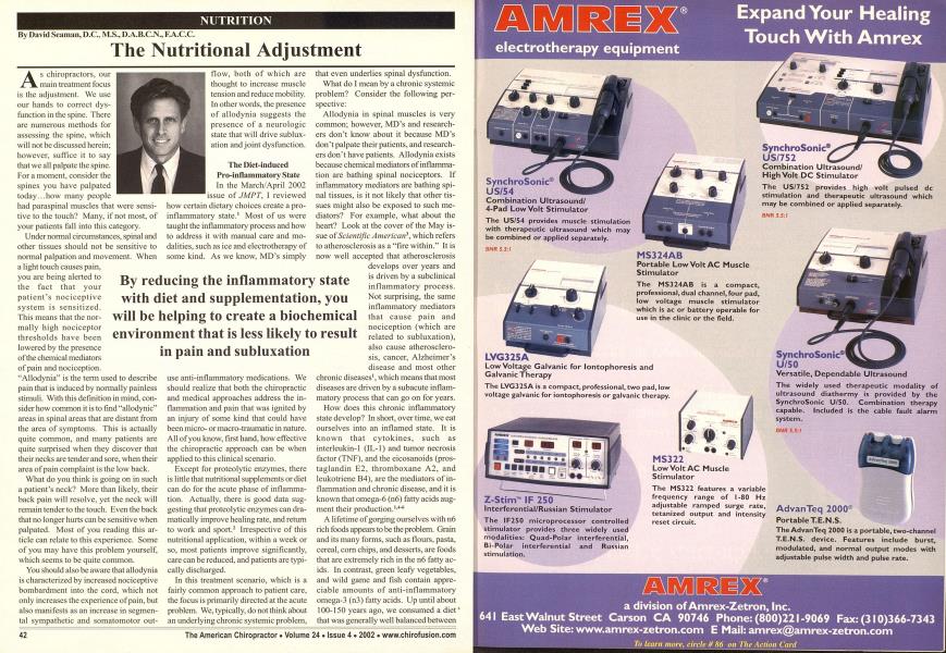 The Nutritional Adjustment
