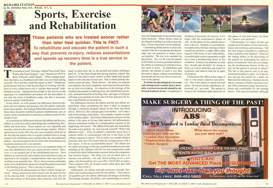 Sports, Exercise and Rehabilitation