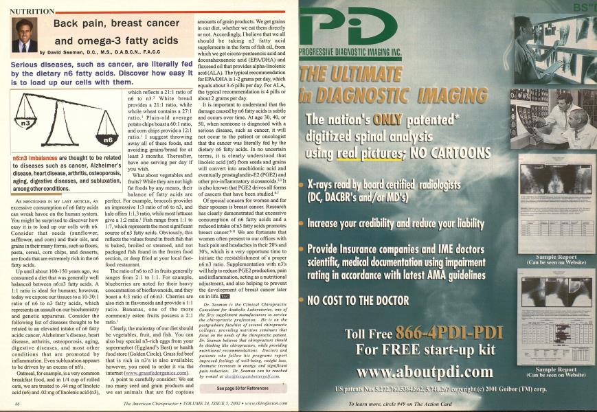 Back pain, breast cancer and omega-3 fatty acids