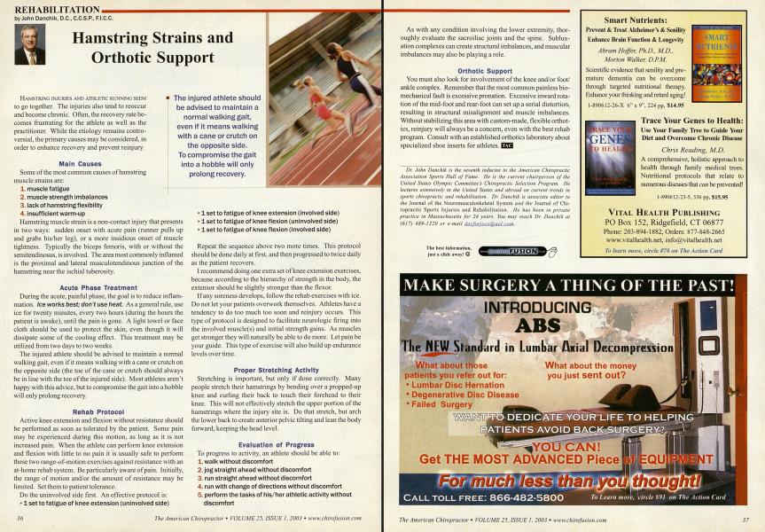 Hamstring Strains and Orthotic Support