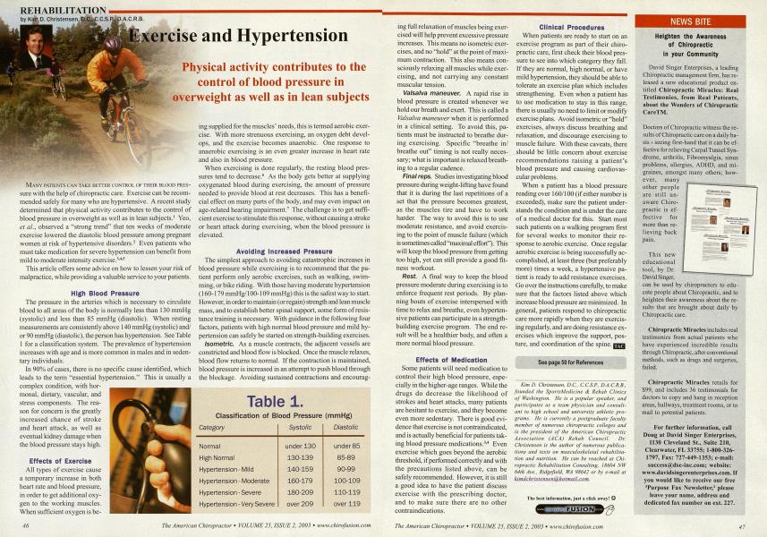 Exercise and Hypertension