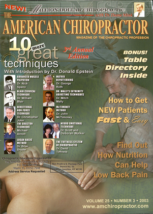 March 2003 | The American Chiropractor