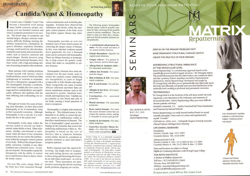 Candida/Yeast & Homeopathy