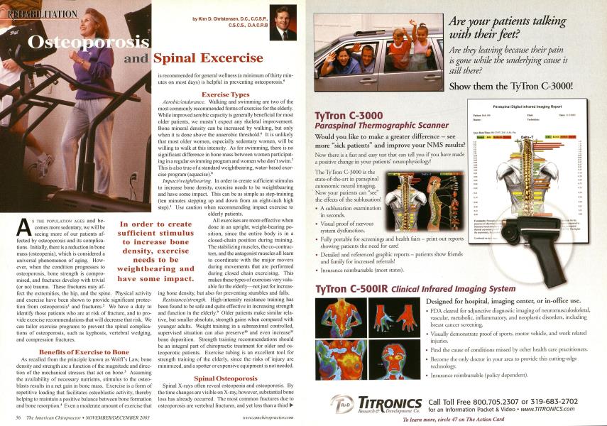 Osteoporosis and Spinal Excercise