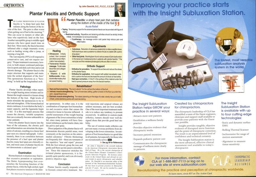 Plantar Fascitis and Orthotic Support