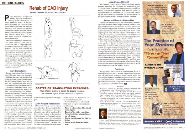 Rehab of CAD Injury