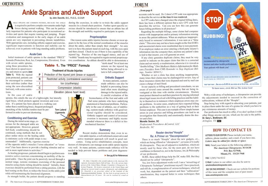 Ankle Sprains and Active Support