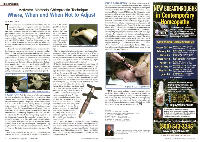 Activator Methods Chiropractic Technique Where, When and When Not to Adjust