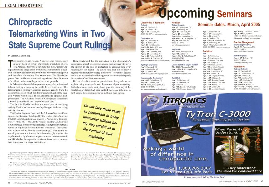 Chiropractic Telemarketing Wins in Two State Supreme Court Rulings