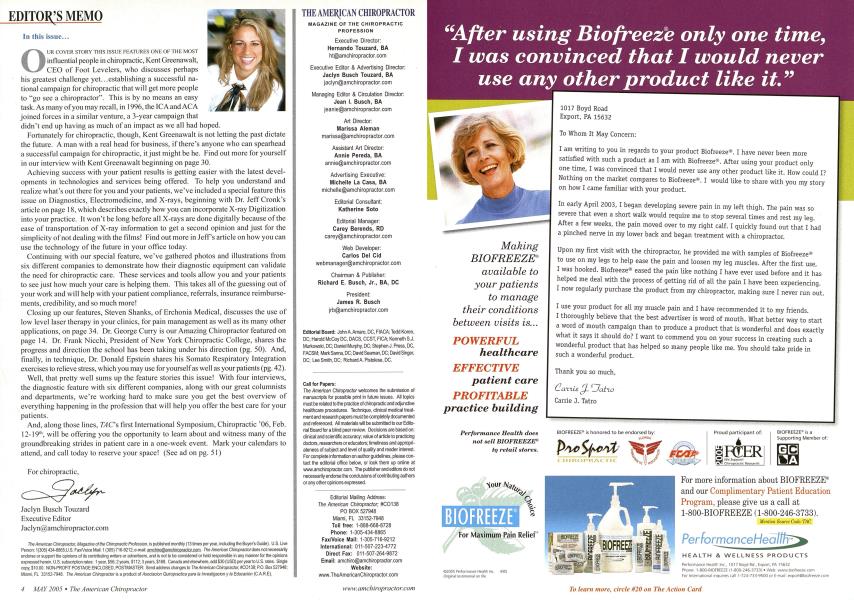 EDITOR'S MEMO In this issue...