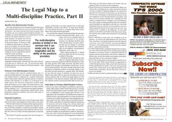 The Legal Map to a Multi-discipline Practice, Part II