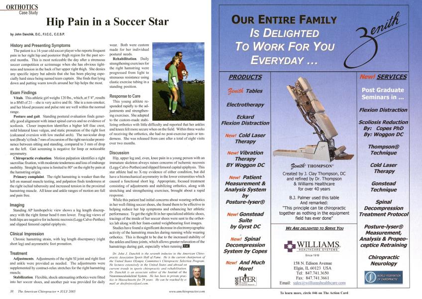 Hip Pain in a Soccer Star