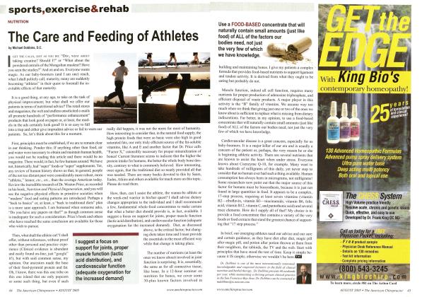 The Care and Feeding of Athletes