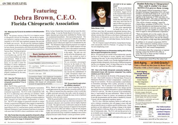 Featuring Debra Brown, C.E.O. Florida Chiropractic Association