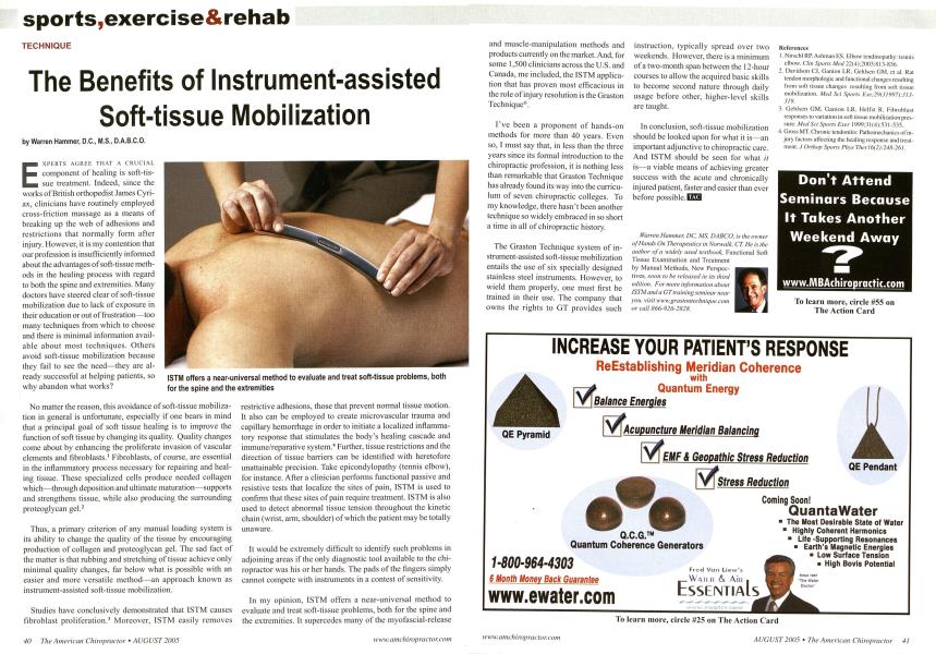 The Benefits of Instrument-assisted Soft-tissue Mobilization