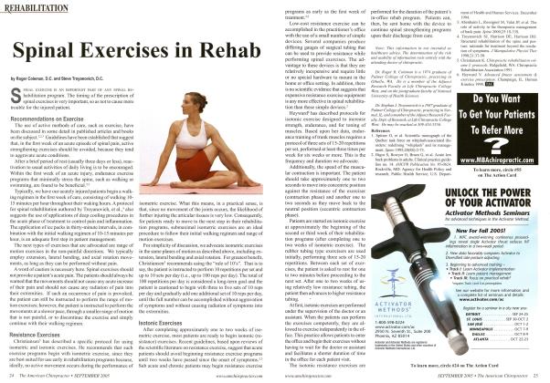 Spinal Exercises in Rehab