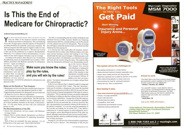 Is This the End of
Medicare for Chiropractic?