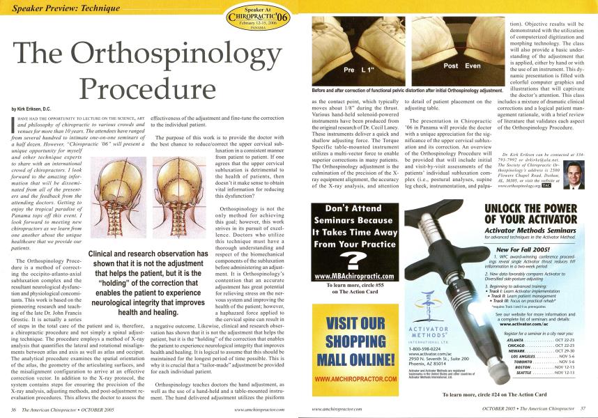 The Orthospinology Procedure