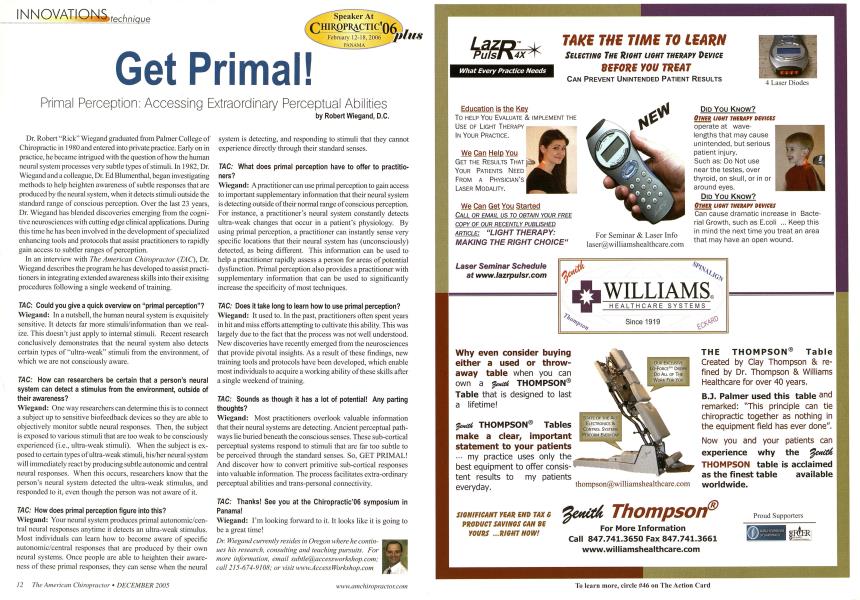 Get Primal! Primal Perception: Accessing Extraordinary Perceptual Abilities