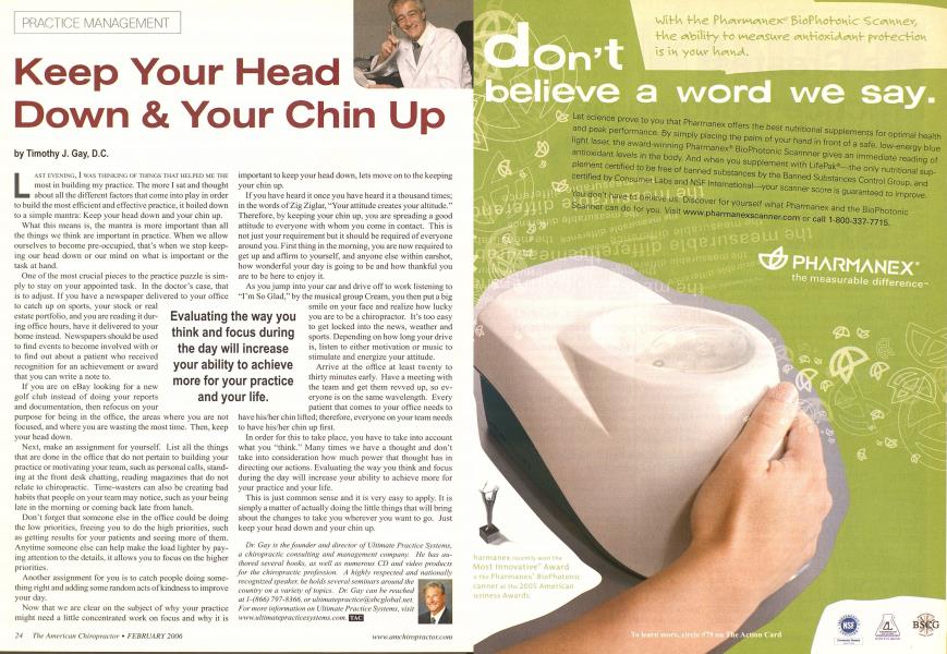 Keep Your Head Down & Your Chin Up