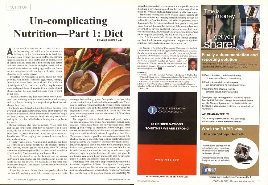 Un-complicating Nutrition--Part 1: Diet