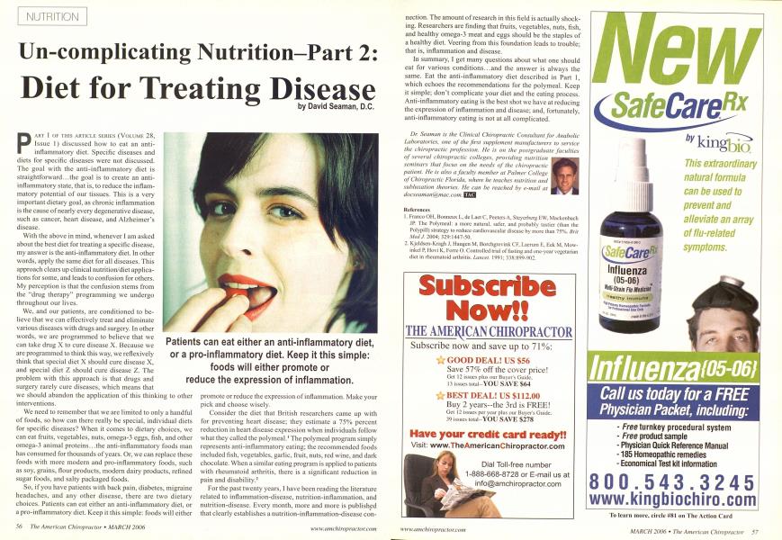 Un-complicating Nutrition--Part 2: Diet for Treating Disease
