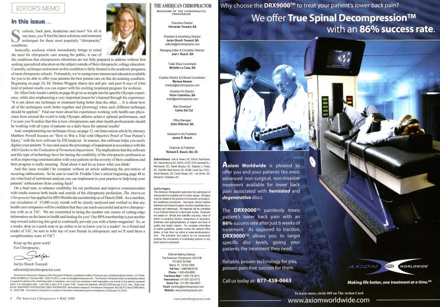 EDITOR'S MEMO In this issue...