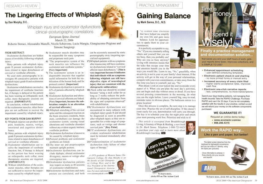 The Lingering Effects of Whiplash