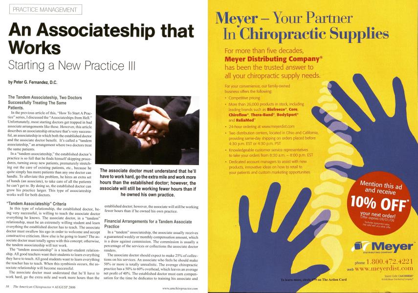 An Associateship that Works Starting a New Practice III
