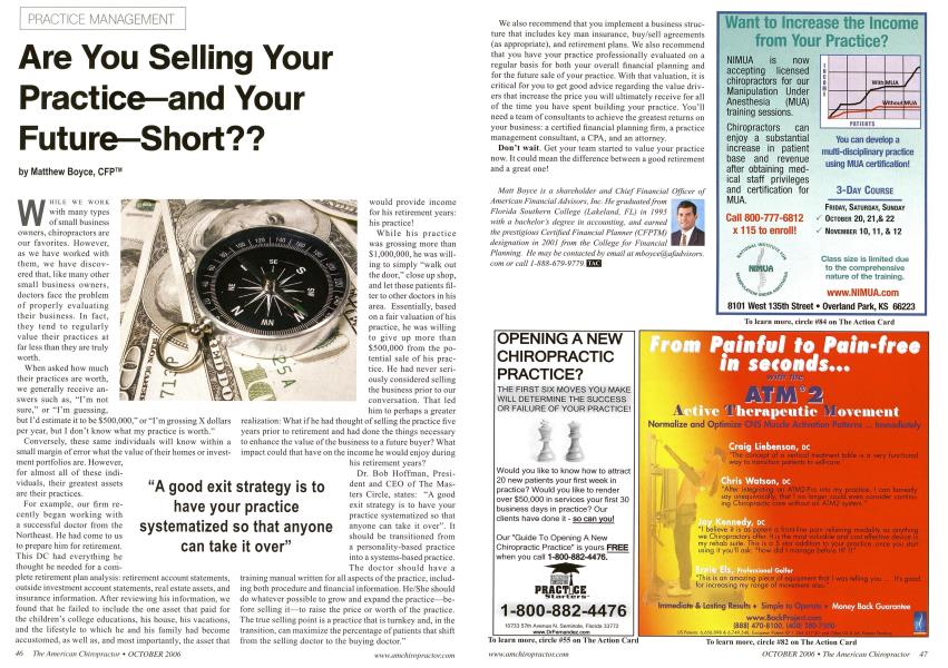 Are You Selling Your Practice--and Your Future--Short??
