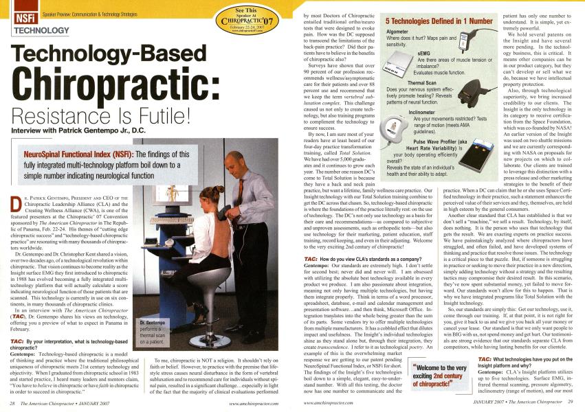 Technology-Based Chiropractic: Resistance Is Futile!