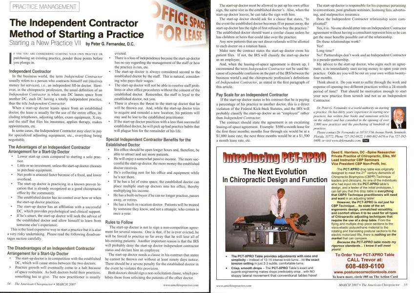 The Independent Contractor Method of Starting a Practice