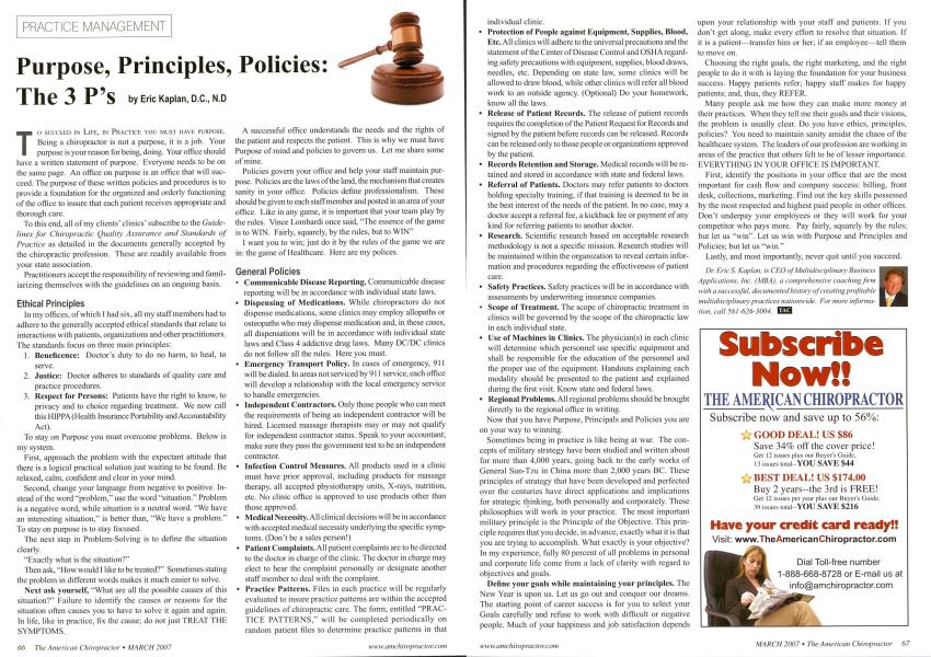 Purpose, Principles, Policies: The 3 P's