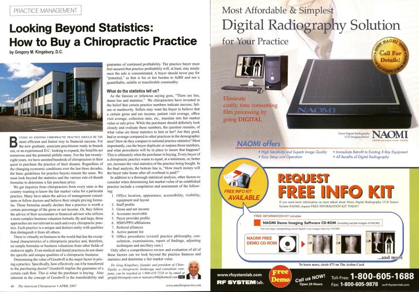 Looking Beyond Statistics: How to Buy a Chiropractic Practice