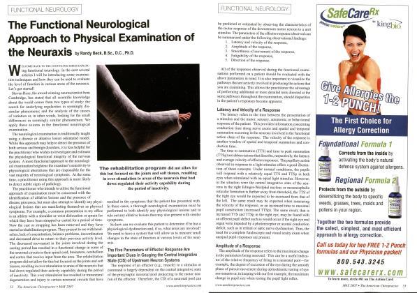 The Functional Neurological Approach to Physical Examination of