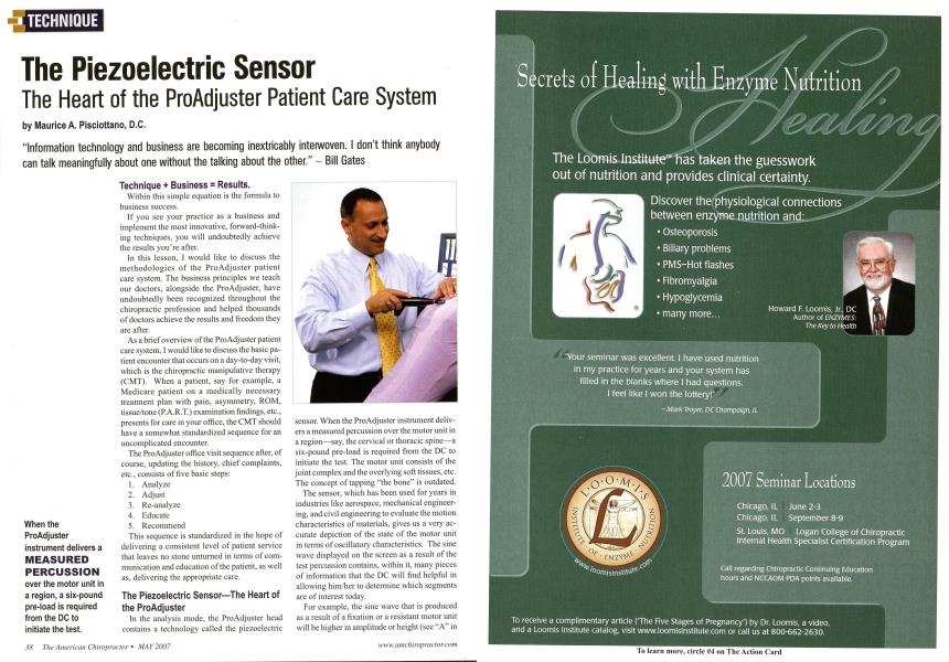 The Piezoelectric Sensor The Heart of the ProAdjuster Patient Care System