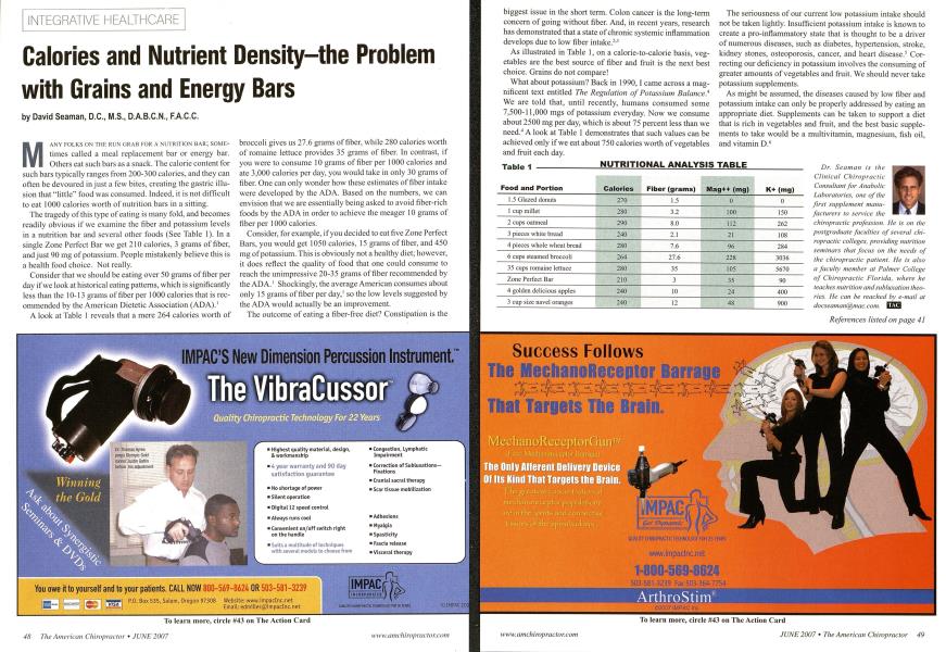 Calories and Nutrient Density--the Problem with Grains and Energy Bars